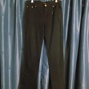 Vintage 'Roberto Cavalli' Y2K, Glam, Black Cropped Straight Leg Jeans
